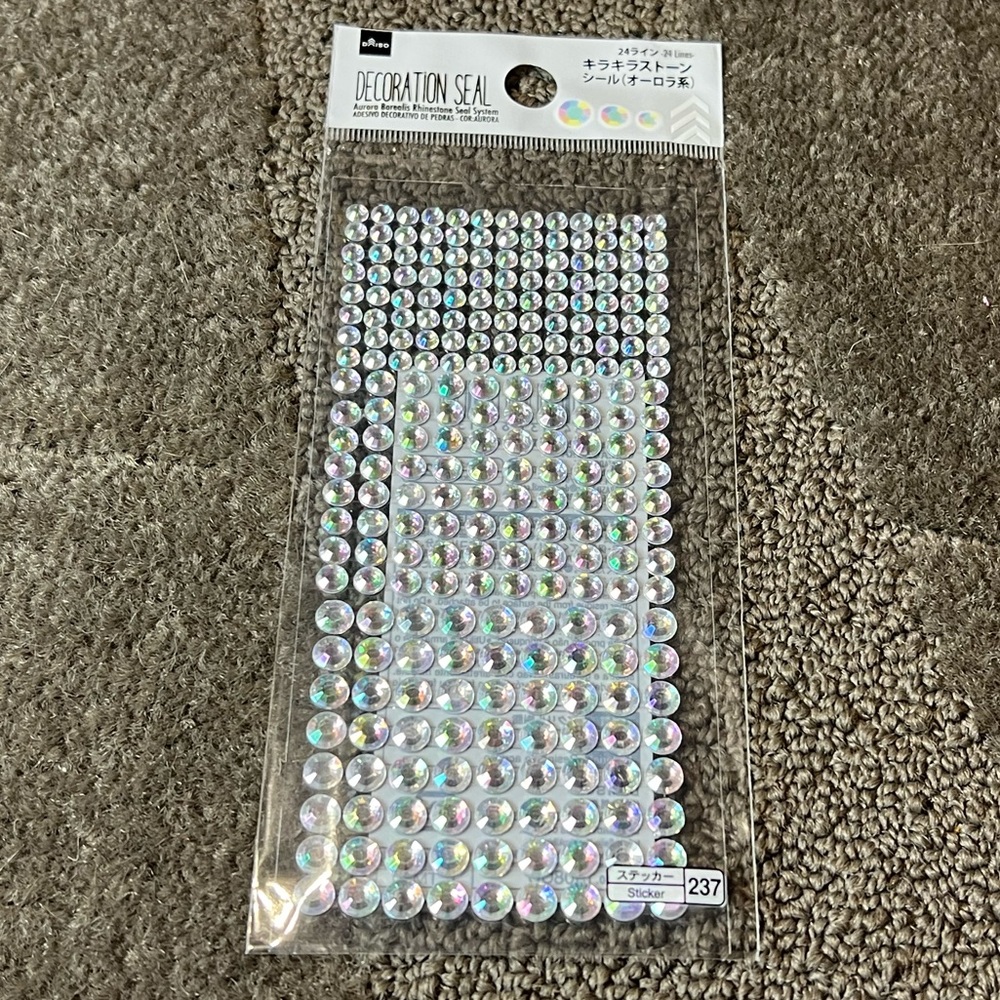 Crystal Gem Rhinestone Decoration Seal Stickers Daiso Japan Crafts Sparkly Shiny